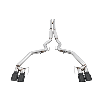 AWE Tuning 2018+ Ford Mustang GT (S550) Cat-back Exhaust - Track Edition (Quad Diamond Black Tips)
