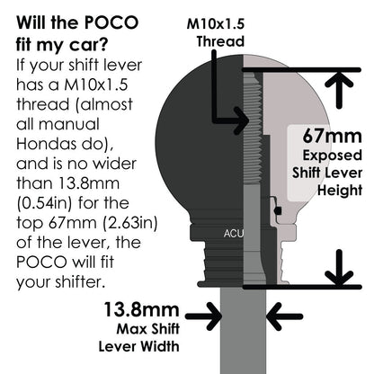POCO Low-Profile Shift Knob in Satin Black Finish (M10X1.5)
