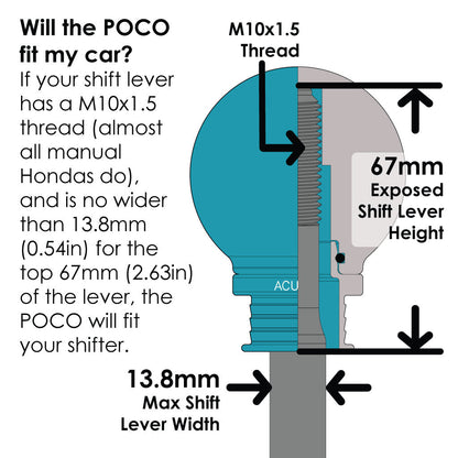 POCO Low-Profile Shift Knob in Satin Teal Finish (M10X1.5)