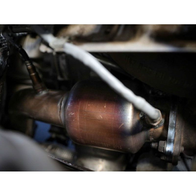 aFe Twisted Steel 3in. Downpipe - 304 Stainless w/ Cat - 09-16 Audi A4