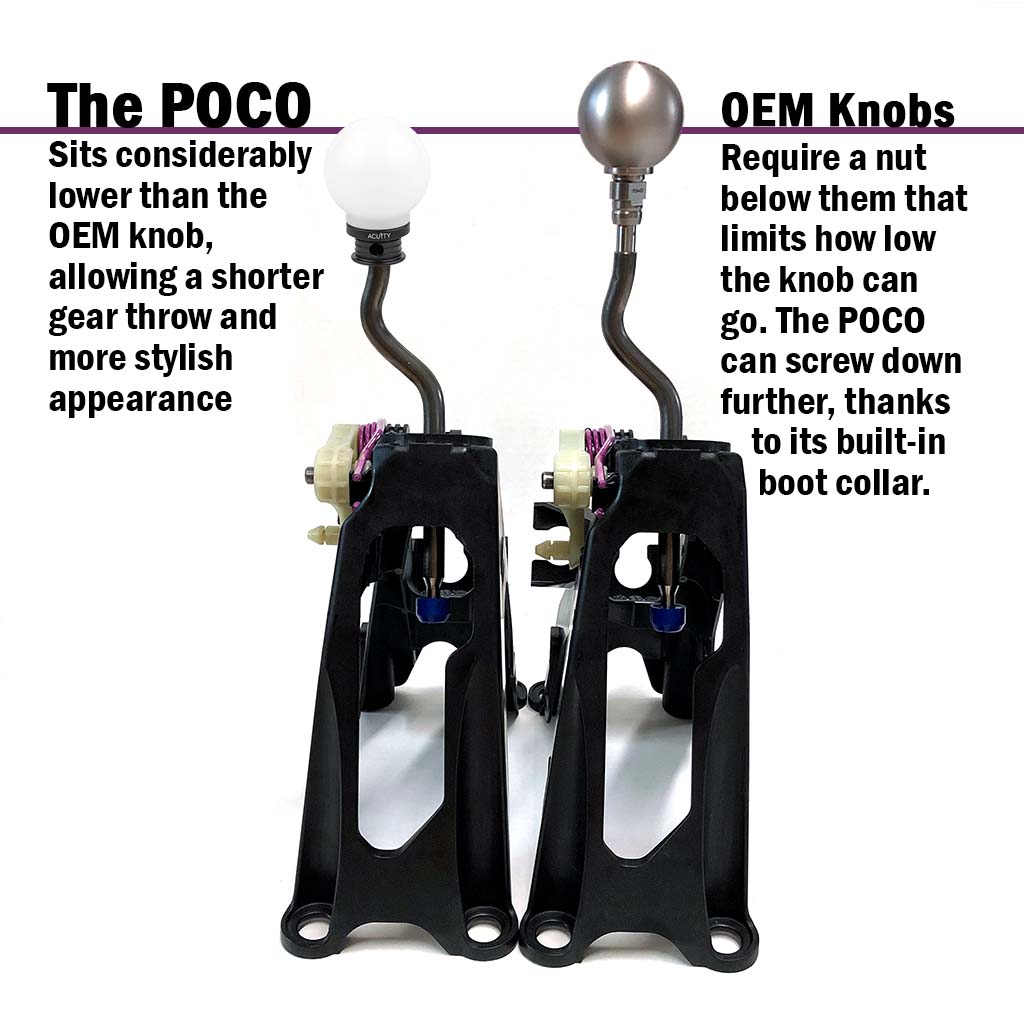 POCO Insulated Low-Profile Shift Knob in White (M10X1.5)