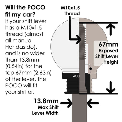 POCO Insulated Low-Profile Shift Knob in White (M10X1.5)