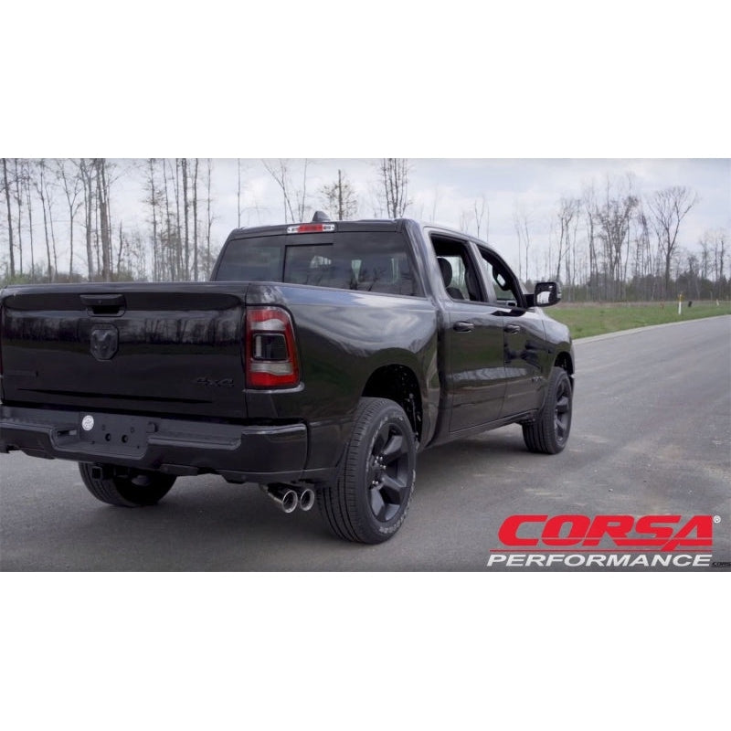 Corsa 2019 Ram 1500 5.7L Crew Cab w/57in or 76in Bed Cat-Back Single Side Exit 4in Polished Dual Tip