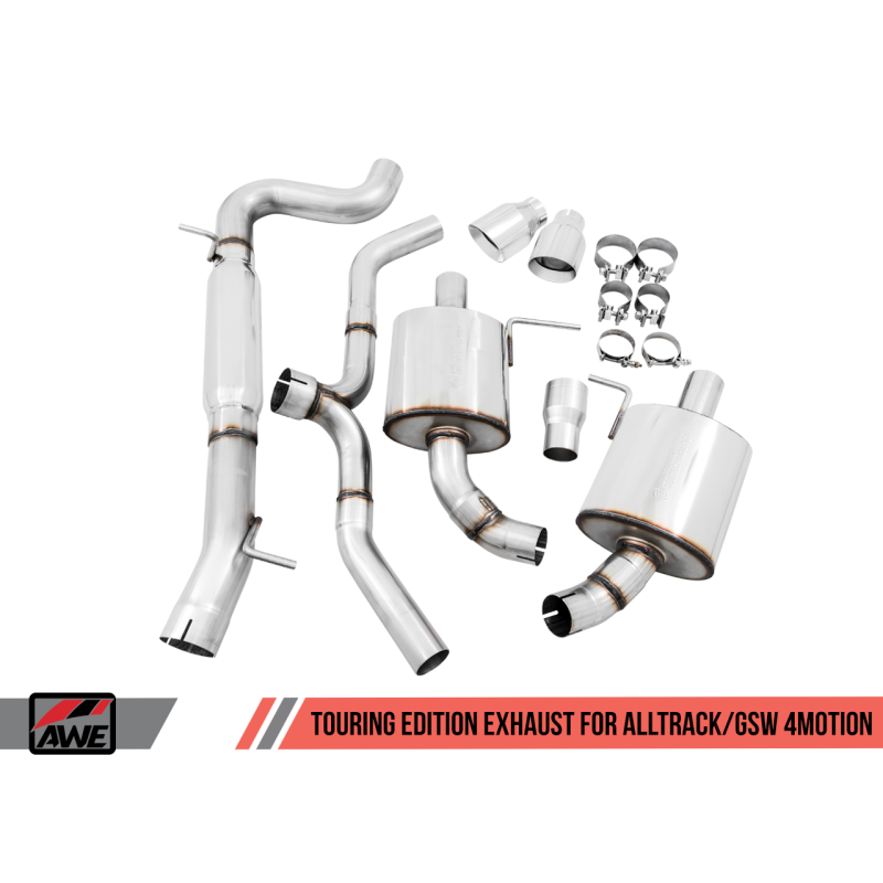 AWE Tuning VW MK7 Golf Alltrack/Sportwagen 4Motion Touring Edition Exhaust - Polished Silver Tips