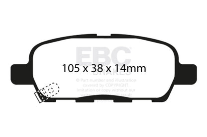 EBC 02 Infiniti G35 3.5 w/o DCS Redstuff Rear Brake Pads