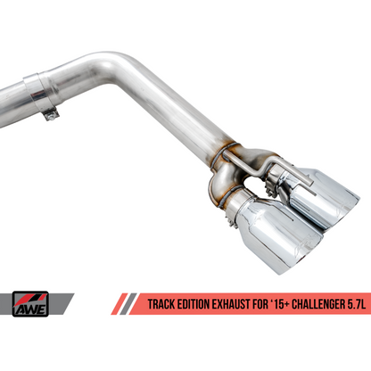 AWE Tuning 2017+ Dodge Challenger 5.7L Track Edition Exhaust - Chrome Silver Quad Tips