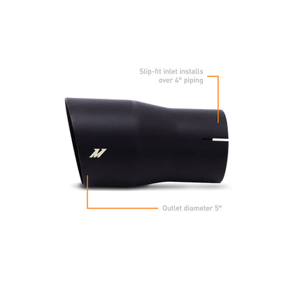 Mishimoto Clamp-On Single Wall Exhaust Tip 5in Outlet - Black