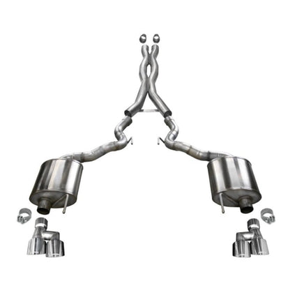 Corsa 18-20 Ford Mustang GT Convertible w/o Active Valves Sport Cat-Back w/ Polished 4in Tips