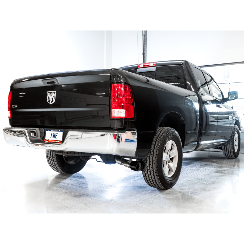 AWE Tuning 09-18 RAM 1500 5.7L (w/Cutouts) 0FG Dual Rear Exit Cat-Back Exhaust - Chrome Silver Tips