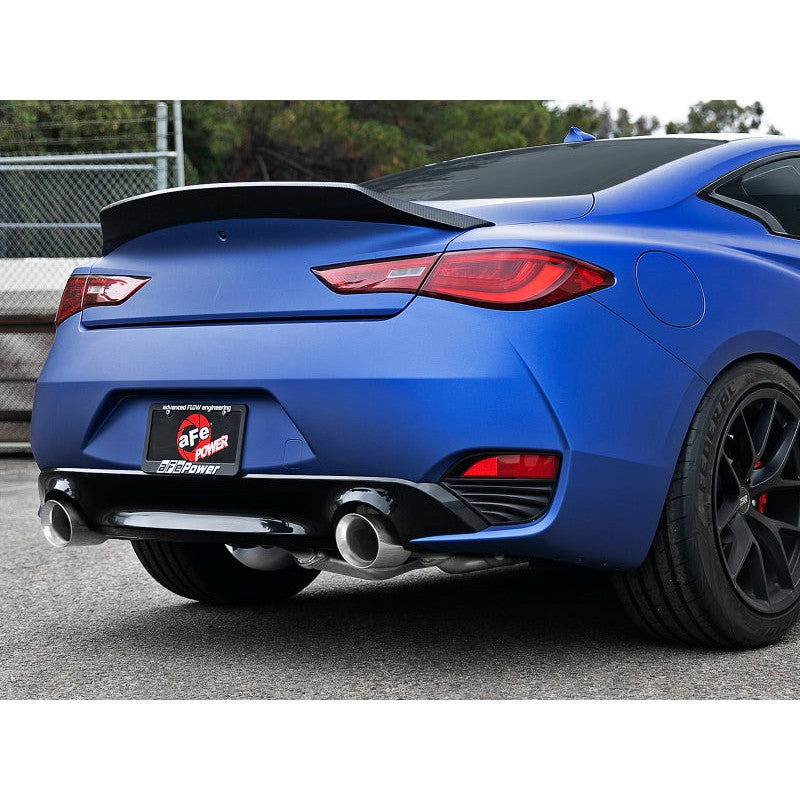 aFe POWER Takeda 2.5in 304 SS CB Exhaust w/ Polished Tips 17-19 Infiniti Q60 V6-3.0L (tt)