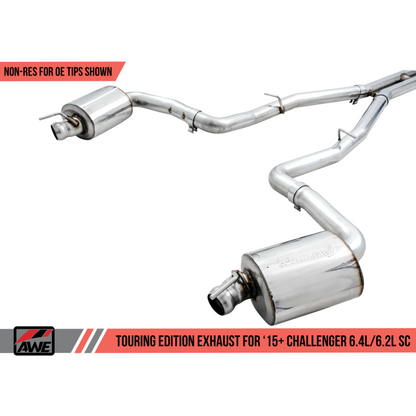 AWE Tuning 2015+ Dodge Challenger 6.4L/6.2L Non-Resonated Touring Edition Exhaust - Use Stock Tips