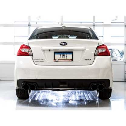AWE Tuning Subaru WRX/STI VA/GV Sedan Track Edition Exhaust - Diamond Black Tips (102mm)