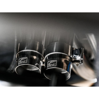 AWE 16-22 Toyota Tacoma 0FG Catback Exhaust w/ BashGuard - Dual Diamond Black Tips