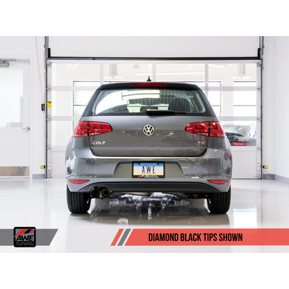 AWE Tuning VW MK7 Golf 1.8T Touring Edition Exhaust w/Diamond Black Tips (90mm)