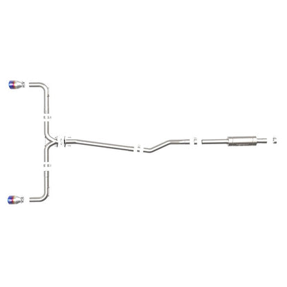 aFe Takeda 2-1/2in 304 SS Cat-Back Exhaust w/ Blue Flame Tips 14-18 Mazda 3 L4 2.0L/2.5L