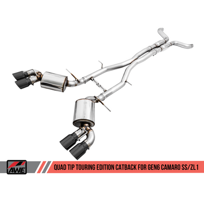 AWE Tuning 16-19 Chevy Camaro SS Res Cat-Back Exhaust -Touring Edition (Quad Diamond Black Tips)