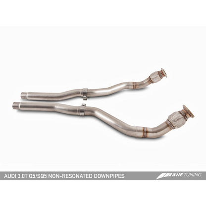 AWE Tuning Audi 8R 3.0T Non-Resonated Downpipes for Q5 / SQ5
