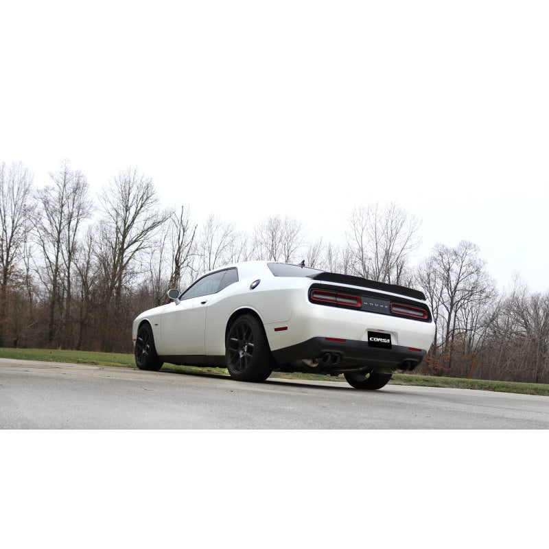 Corsa 15-17 Dodge Challenger Xtreme Cat-Back Dual Rear Exit with Twin 3.5in Polished Pro-Series Tips