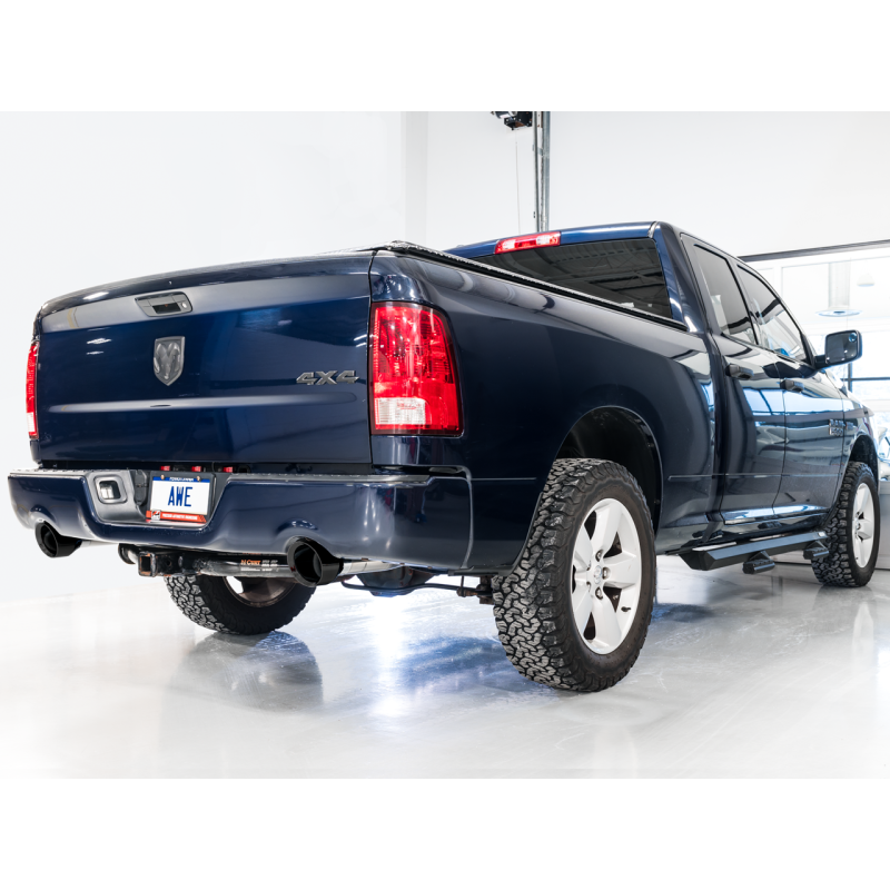 AWE Tuning 09-18 RAM 1500 5.7L (w/Cutouts) 0FG Dual Rear Exit Cat-Back Exhaust - Chrome Silver Tips