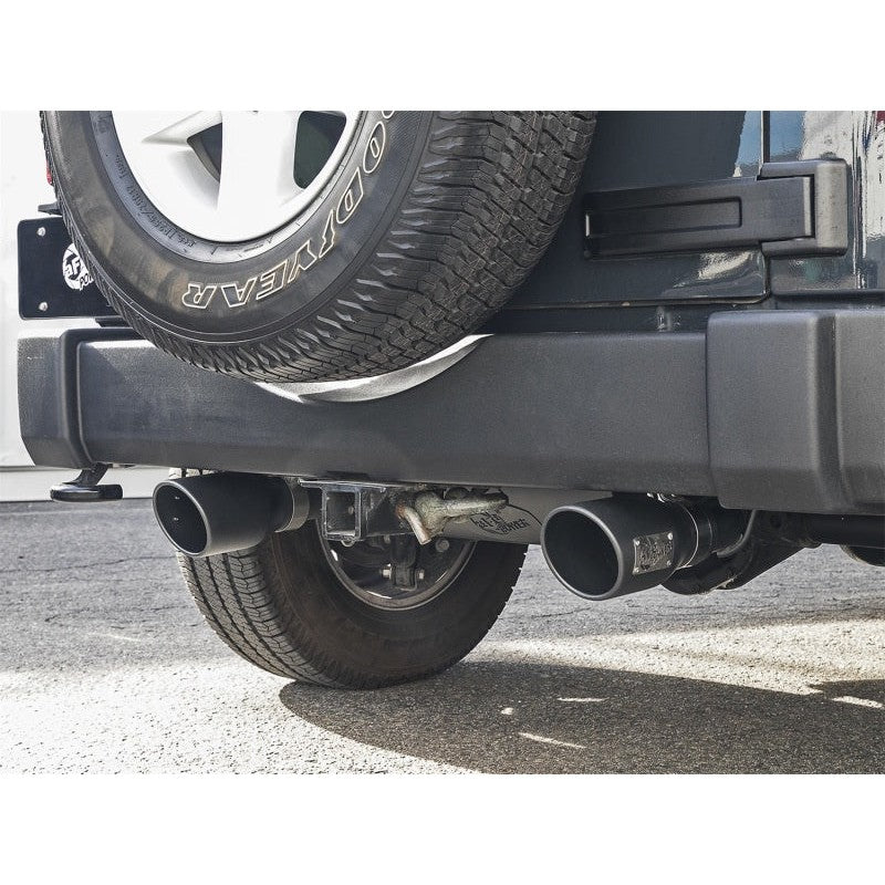 aFe Rebel Series 2.5in 409 SS Axle-Back Exhaust w/ Black Tips 2007+ Jeep Wrangler (JK) V6 3.6L/3.8L