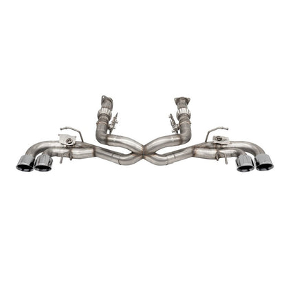 Corsa 20-22 Corvette C8 3in Valved Cat-Back 4.5in Pol Quad Tips - Fits Factory NPP Exhaust w/ AFM