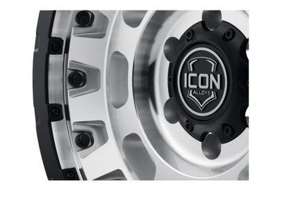 ICON Hammer Pro 17x8.5 / 5x5 / -6mm / 4.5in BS - Silver Machined