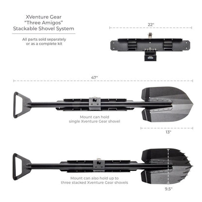 Go Rhino Xventure Gear Sharktooth Stackable Shovel - Textured Black