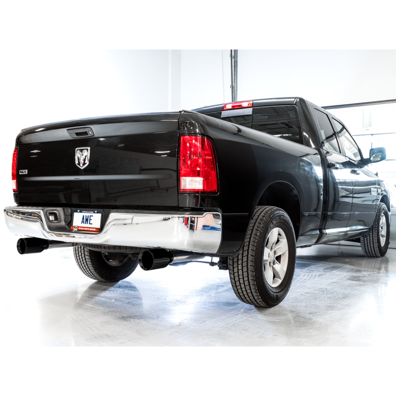 AWE Tuning 09-18 RAM 1500 5.7L (w/Cutouts) 0FG Dual Rear Exit Cat-Back Exhaust - Chrome Silver Tips