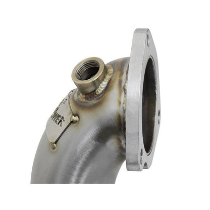 aFe Twisted Steel Down Pipe 2-1/2in 304 Stainless Steel w/ Cat - 09-15 MINI Cooper