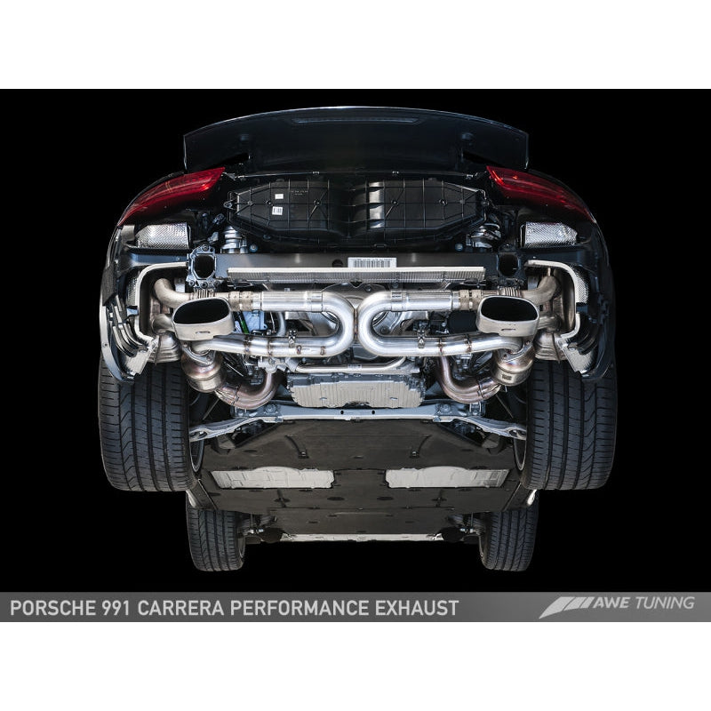 AWE Tuning 991 Carrera Performance Exhaust - Use Stock Tips