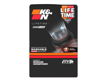 K&N Universal Clamp-On Air Filter - 2 1/4in 10 DEG FLG 3 1/2in OD 6in H