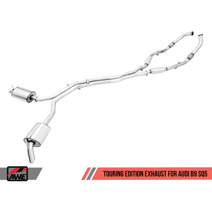 AWE Tuning Audi B9 SQ5 Non-Resonated Touring Edition Cat-Back Exhaust - No Tips (Turn Downs)