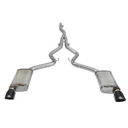 aFe MACHForce XP Exhausts Cat-Back SS-304 EXH w/ Black Tips 15-16 Ford Mustang EcoBoost 2.3L (t)