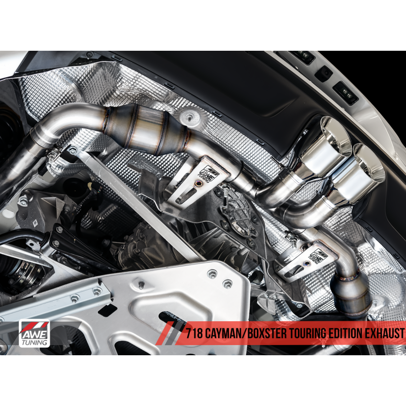 AWE Tuning Porsche 718 Boxster / Cayman Touring Edition Exhaust - Diamond Black Tips