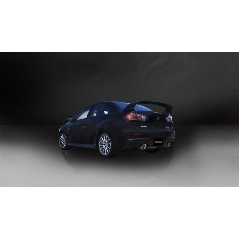 Corsa 08-14 Mitsubishi Lancer Evolution X Sedan 2.0L Polished Sport Dual Rear Cat-Back Exhaust