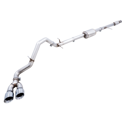 AWE Tuning 4th Gen GM 1500 5.3L 0FG Catback Dual Side Exit (Flat Bumper) - Chrome Tips