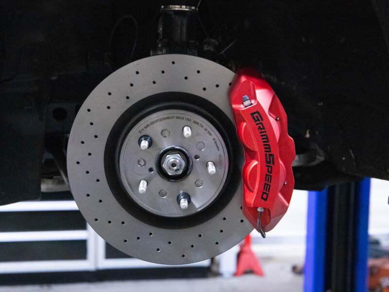 GrimmSpeed 02-21 Subaru WRX/STI 4-Piston Brake Caliper Kit - Red (For 340mm Rotor)