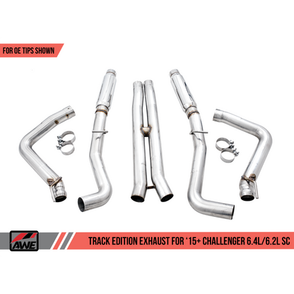 AWE Tuning 2015+ Dodge Challenger 6.4L/6.2L Supercharged Track Edition Exhaust - Use Stock Tips