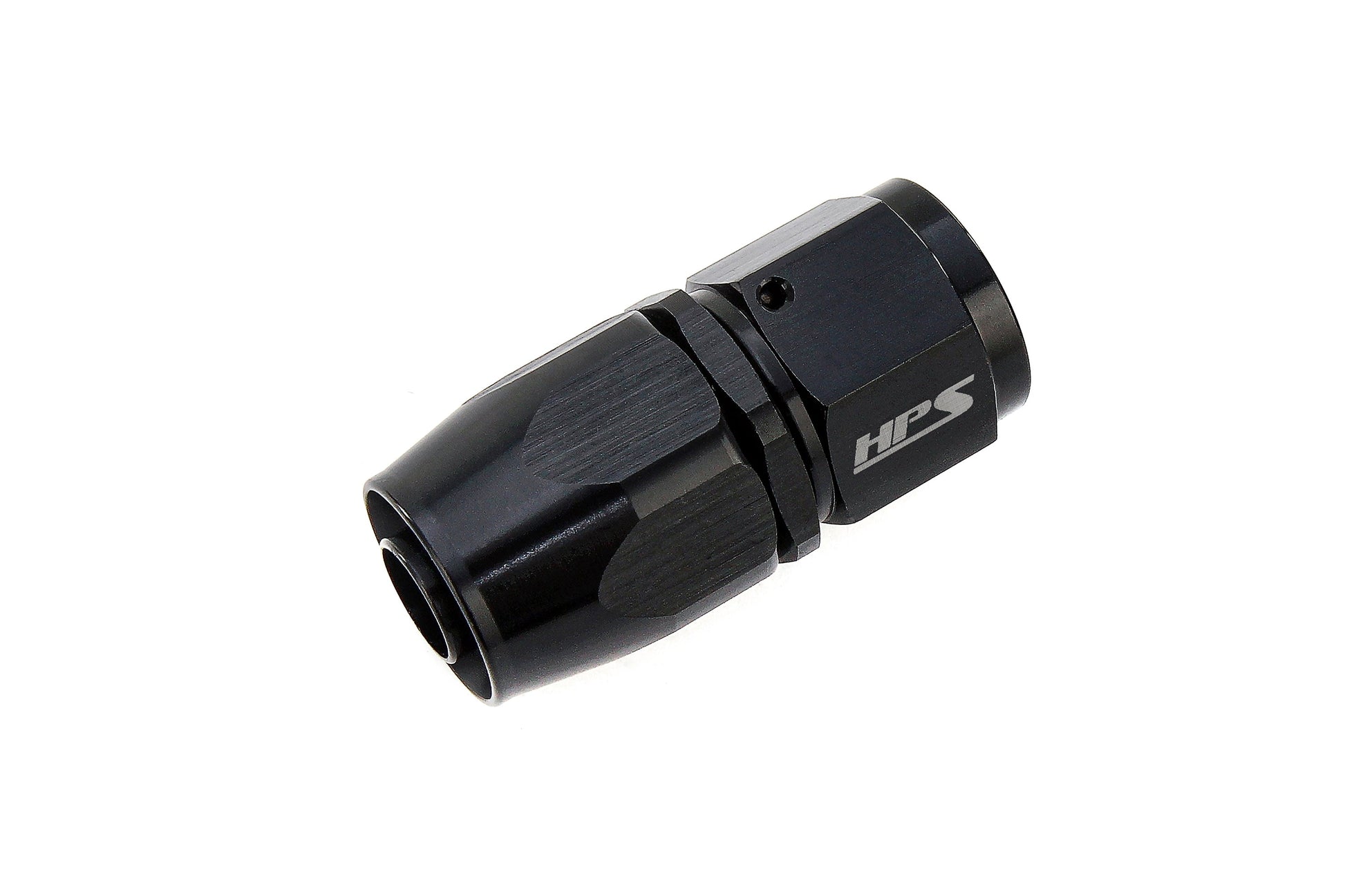HPS Performance Compression Double Swivel Straight Hose End to AN Female, Aluminum, Black