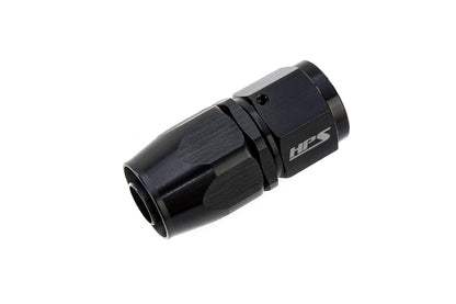 HPS Performance Compression Double Swivel Straight Hose End to AN Female, Aluminum, Black