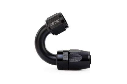 HPS Performance Compression Double Swivel 150 Degree Hose End to AN Female, Aluminum, Black