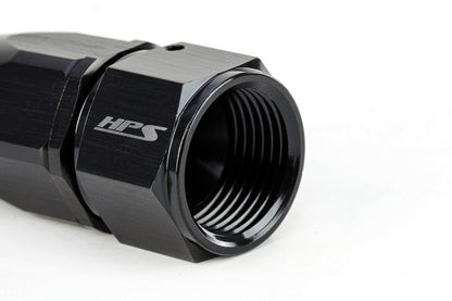 HPS Performance Compression Double Swivel Hose End to AN Female, Aluminum, Black