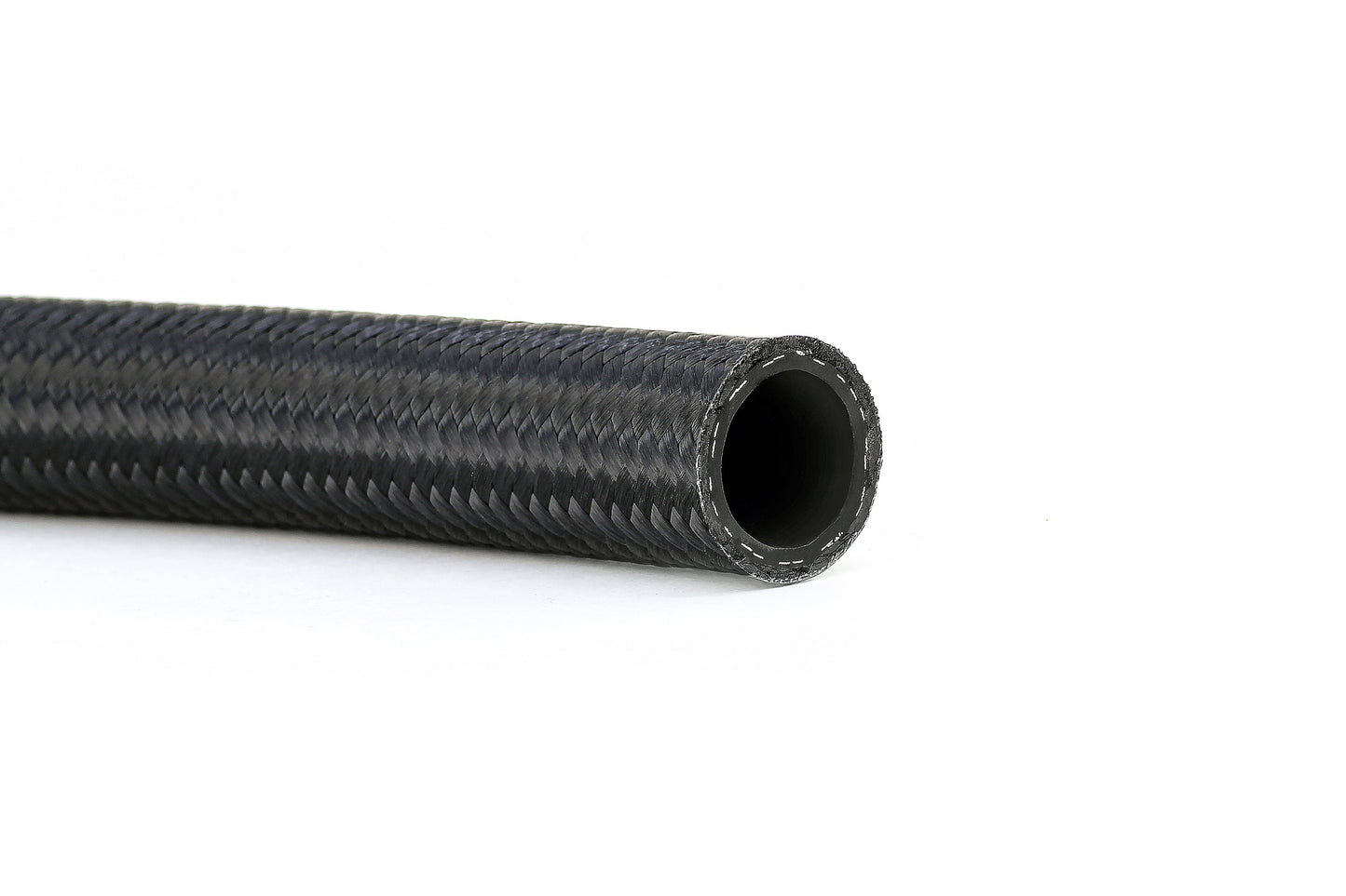 HPS Performance Nylon Stainless Steel Braided Hose Fuel Line Oil Rubber Black