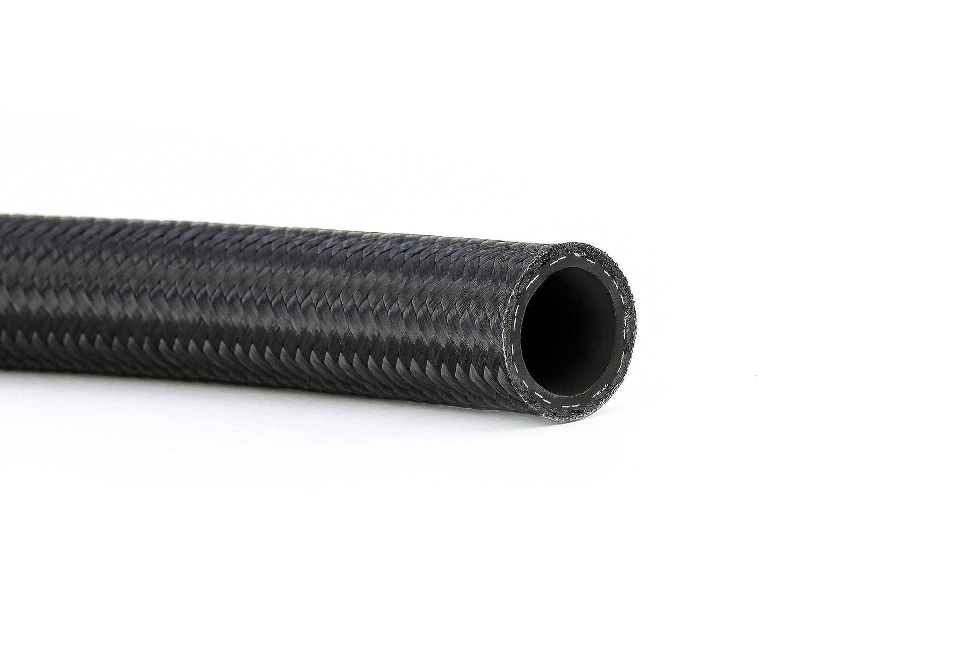 HPS Performance Nylon Stainless Steel Braided Hose Fuel Line Oil Rubber Black