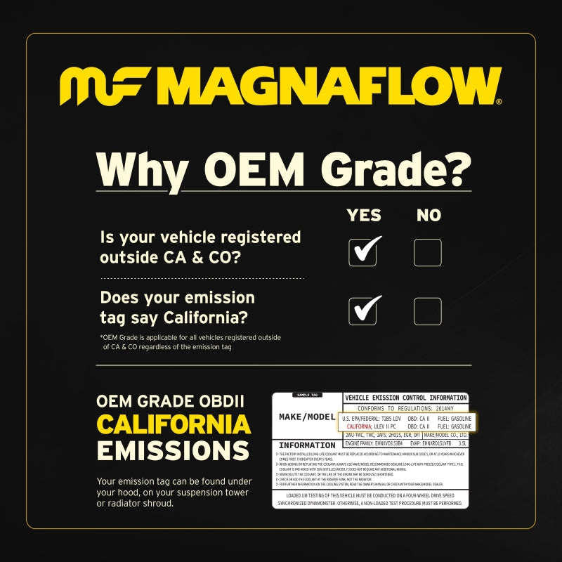MagnaFlow Direct Fit Catalytic Converter 2015-2017 F-150 V6 2.7 OEM Underbody