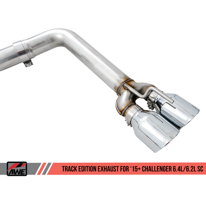 AWE Tuning 2015+ Dodge Challenger 6.4L/6.2L SC Track Edition Exhaust - Quad Chrome Silver Tips