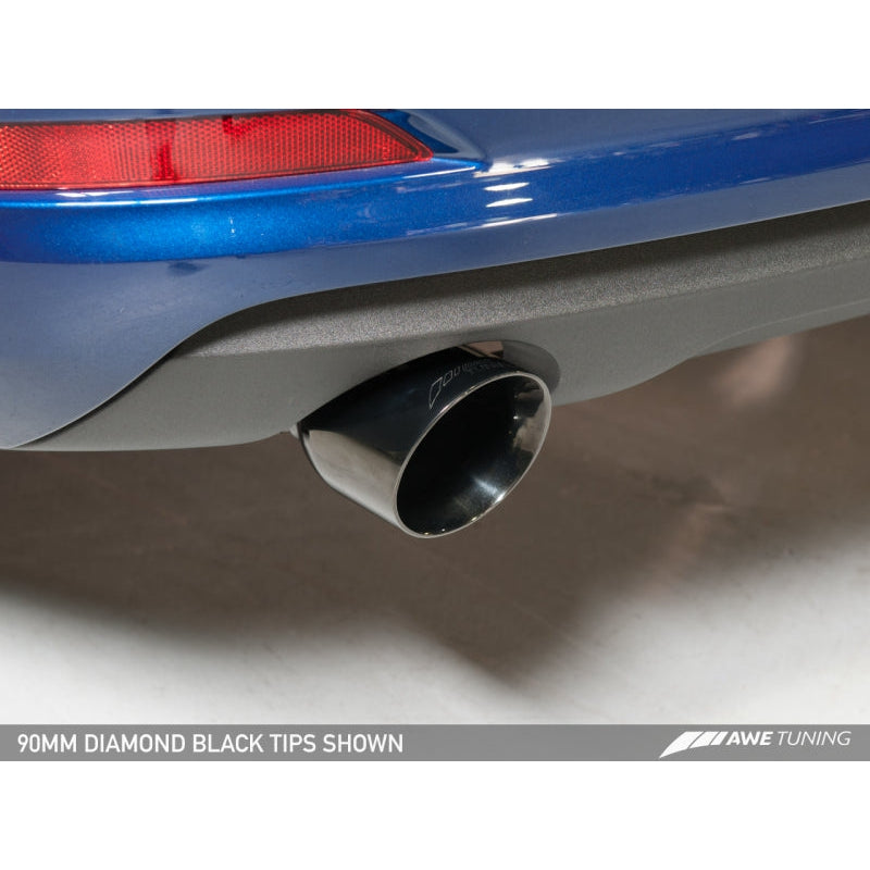 AWE Tuning Audi 8V A3 Touring Edition Exhaust - Dual Outlet Diamond Black 90 mm Tips