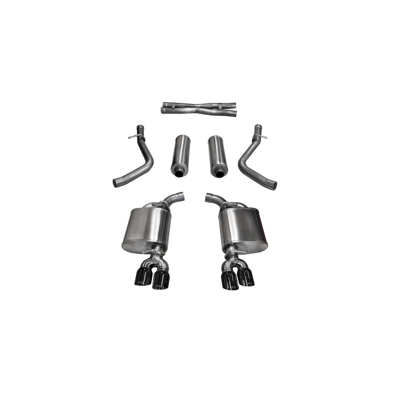 Corsa 15-17 Dodge Challenger Xtreme Cat-Back Dual Rear Exit with Twin 3.5in Black Pro-Series Tips