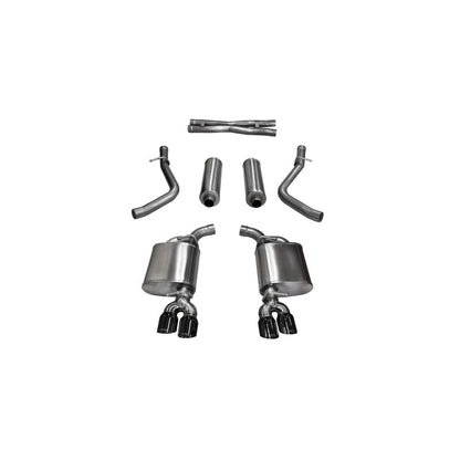 Corsa 15-17 Dodge Challenger Xtreme Cat-Back Dual Rear Exit with Twin 3.5in Black Pro-Series Tips