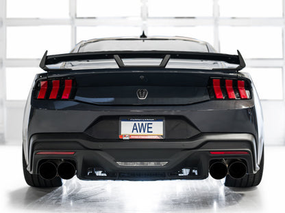 AWE 2024 Ford Mustang Dark Horse S650 RWD Track Edition Cat-Back Exhaust w/ Quad Diamond Black Tips